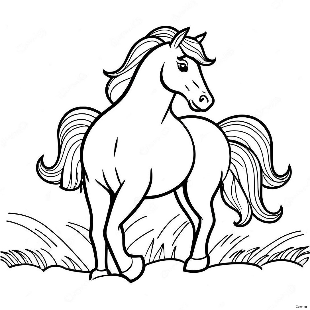 Realistic Wild Horse Galloping Coloring Page 3669 2980