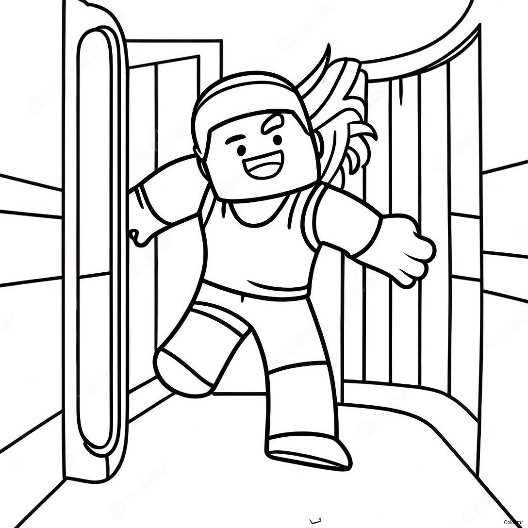 Roblox Character Escaping Prison Coloring Page 31339 28065