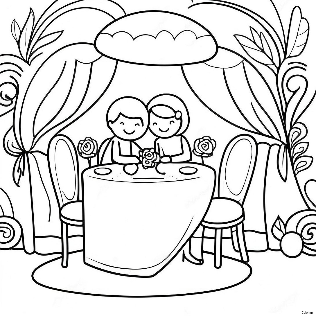 Romantic Anniversary Celebration Coloring Page 12878 10707