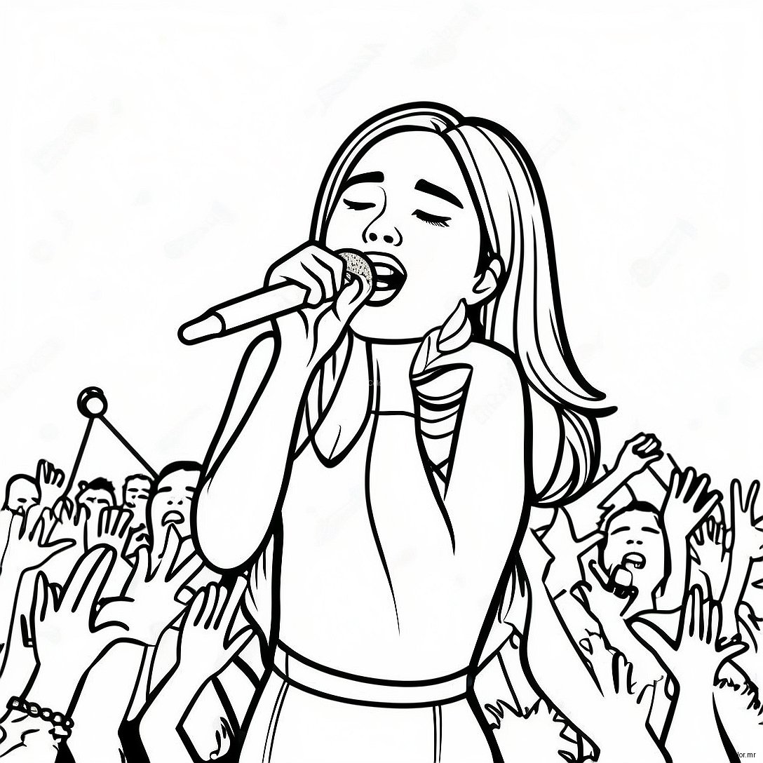 Sabrina Carpenter Singing On Stage Coloring Page 40959 33910