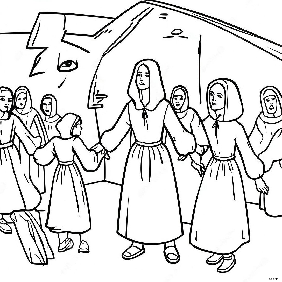 Salem Witch Trials Historical Scene Coloring Page 60986 50571