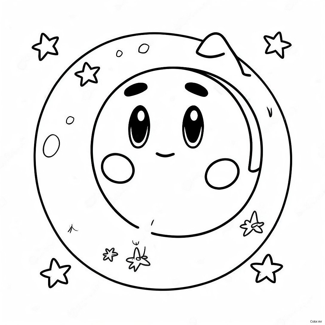 Shining Moon And Twinkling Stars Coloring Page 53509 44454