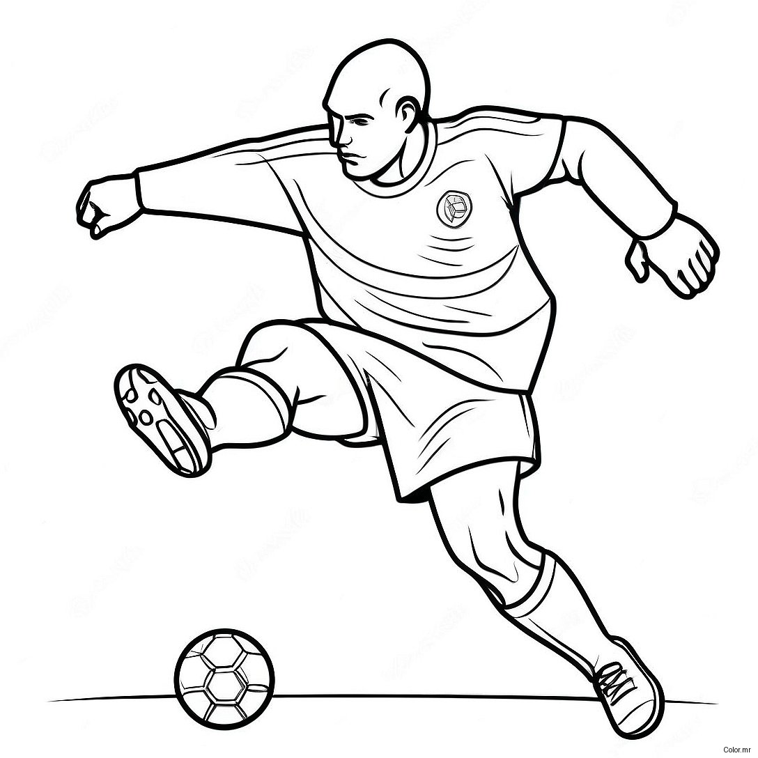 Soccer Player Kicking A Ball Coloring Page 62727 51951