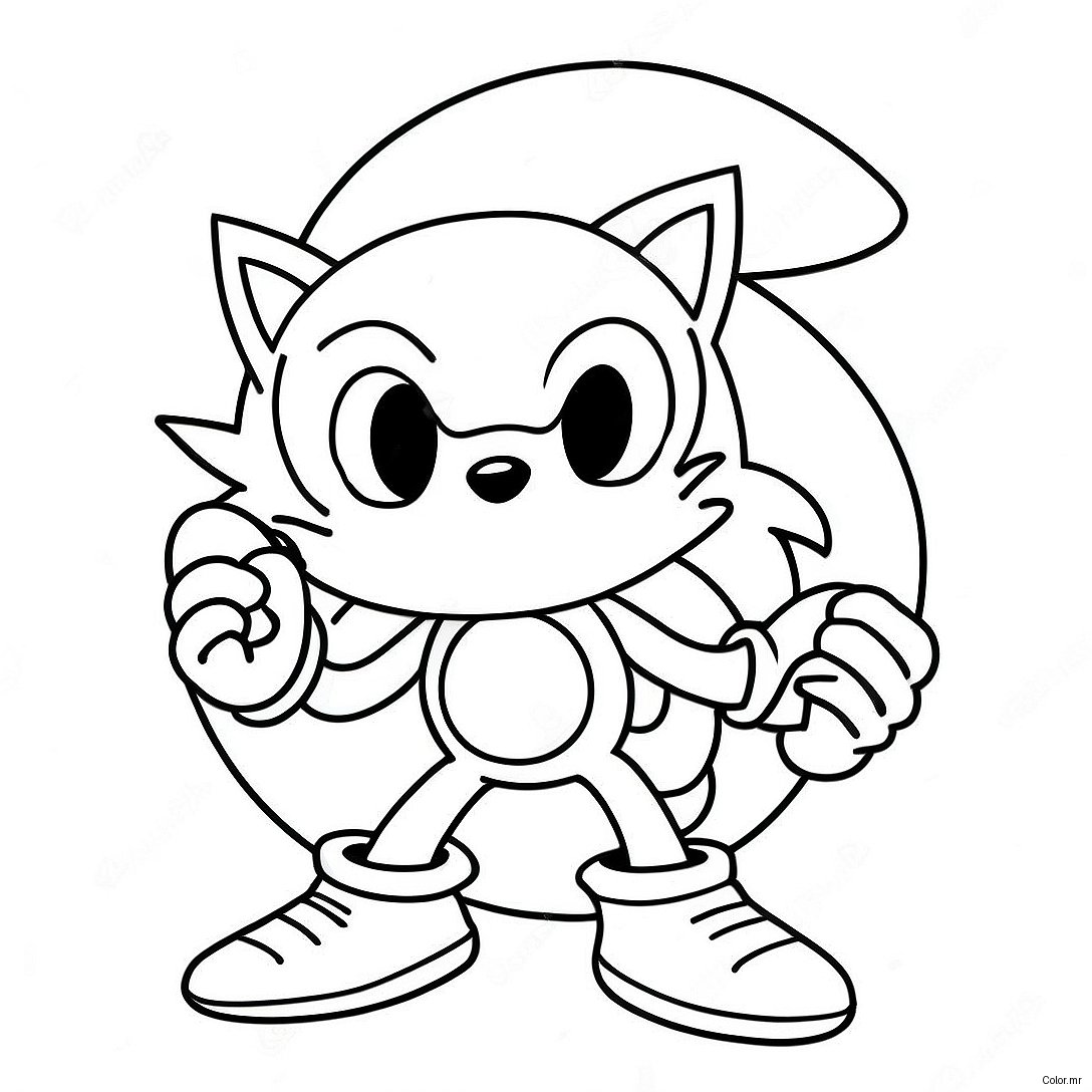 Sonic The Hedgehog With Santa Hat Coloring Page 6855 5573