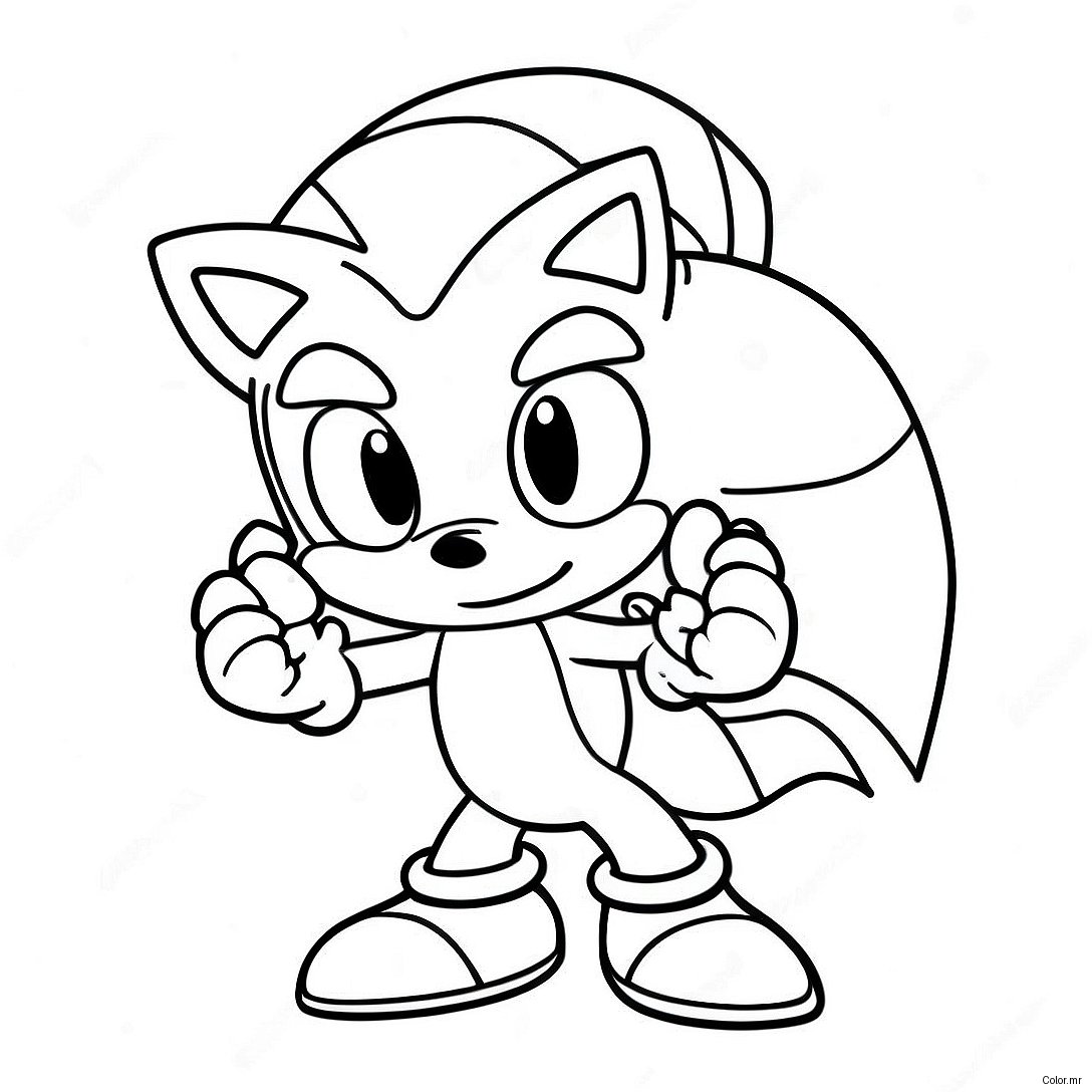 Sonic The Hedgehog With Santa Hat Coloring Page 6855 5574