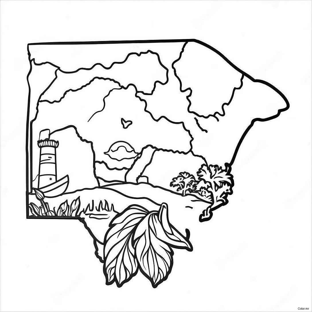 South Carolina State Outline Coloring Page 42611 35494