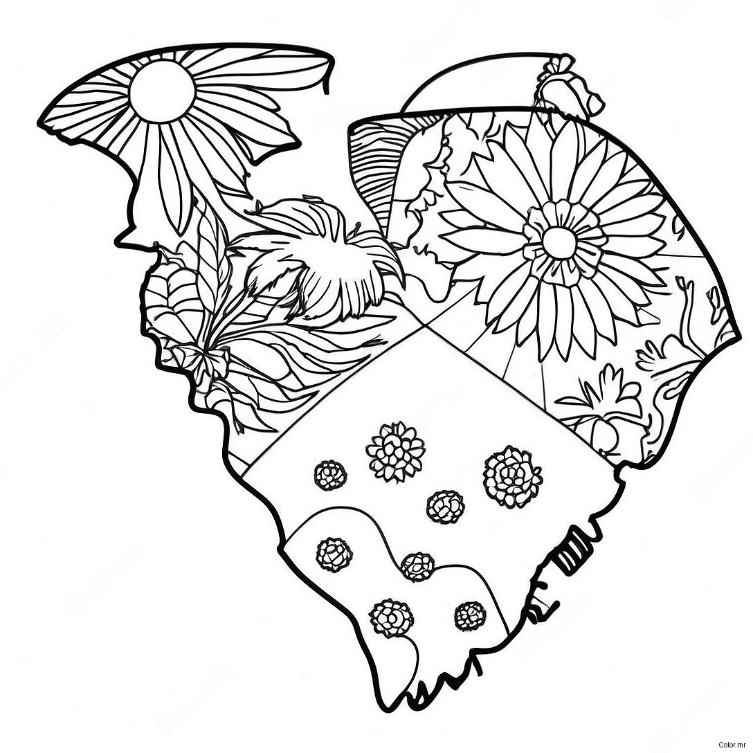 South Carolina State Outline Coloring Page 42611 35495
