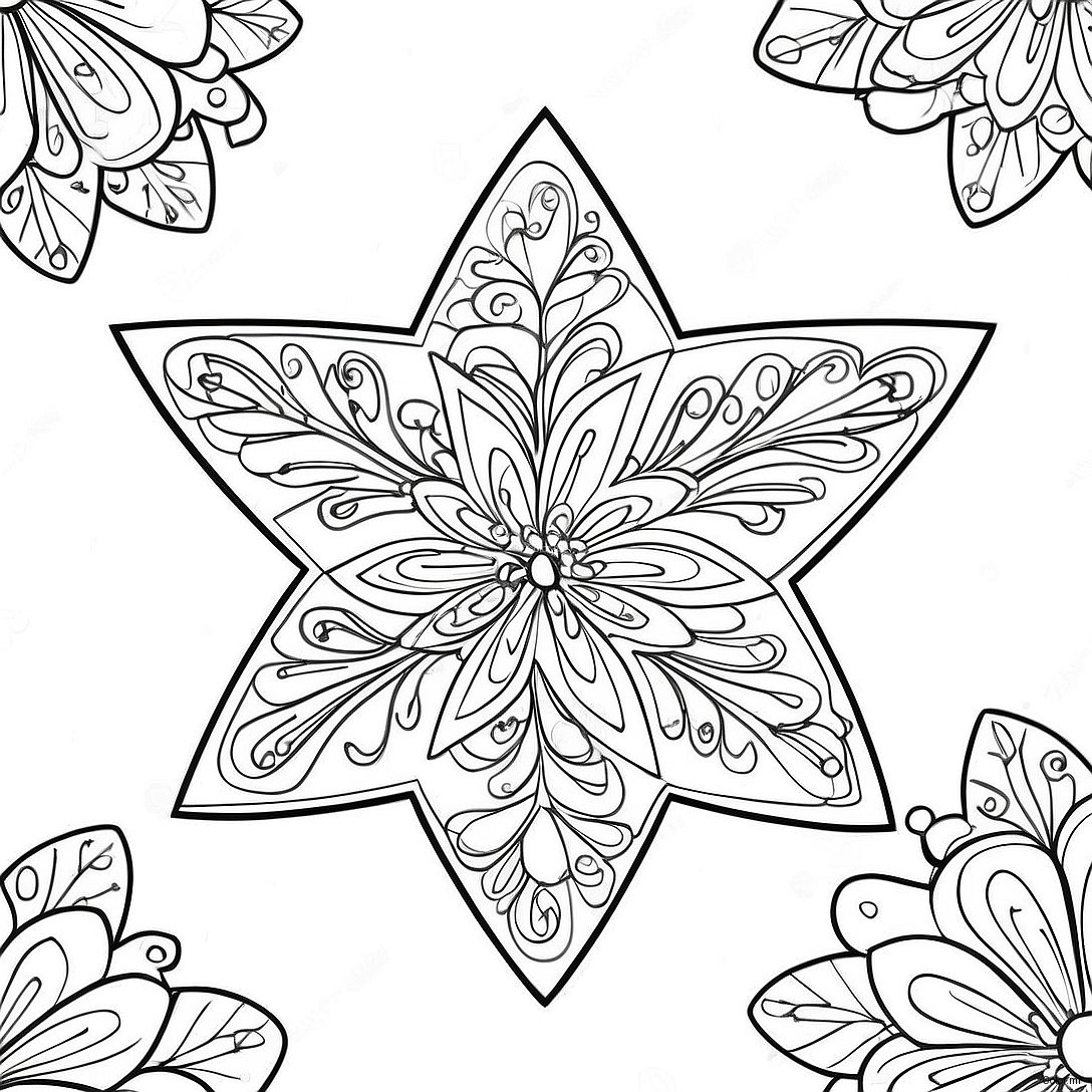 Sparkling Christmas Tree Star Coloring Page 42652 35531