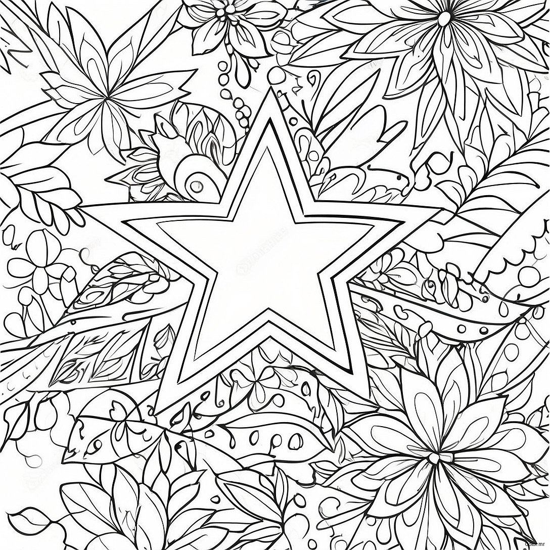 Sparkling Christmas Tree Star Coloring Page 42652 35532