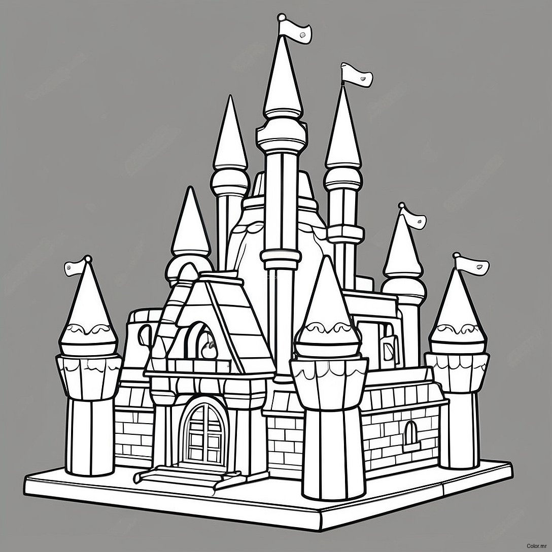 Sparkling Lego Princess Castle Coloring Page 18929 15833