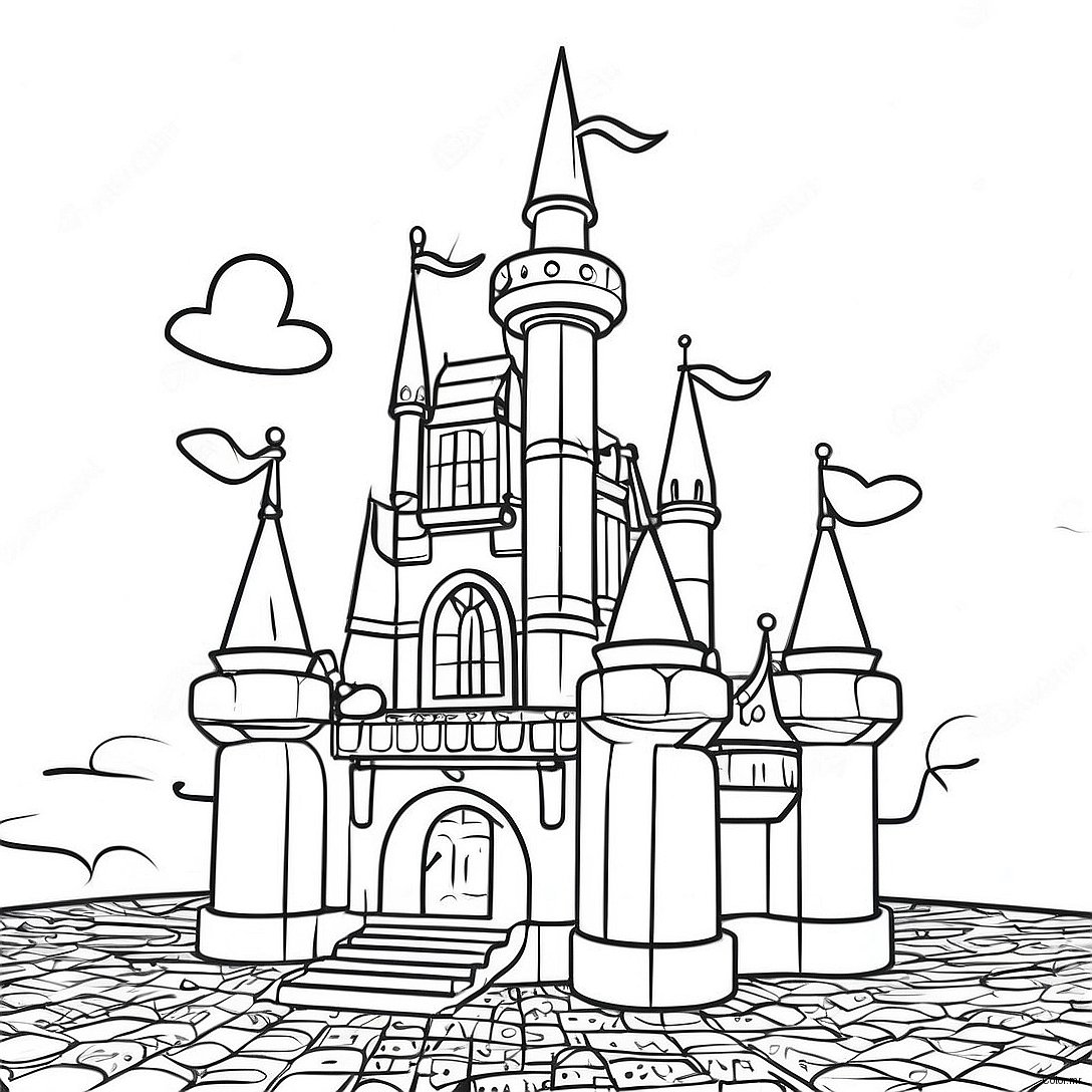 Sparkling Lego Princess Castle Coloring Page 18929 15834