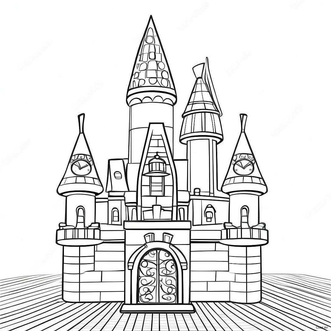 Sparkling Lego Princess Castle Coloring Page 18929 15836