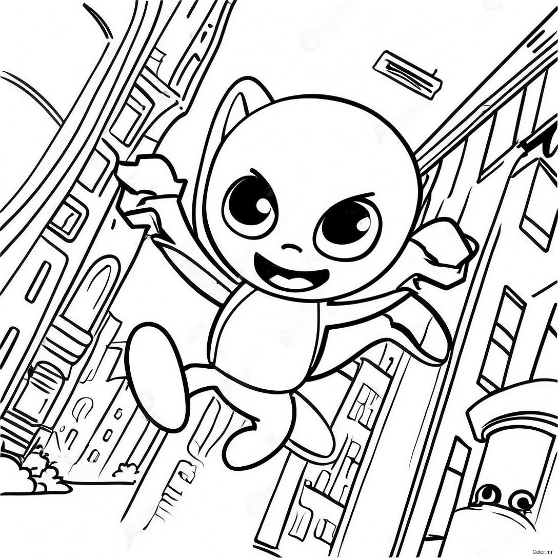 Spider Sonic Swinging Through The City Coloring Page 39858 33068