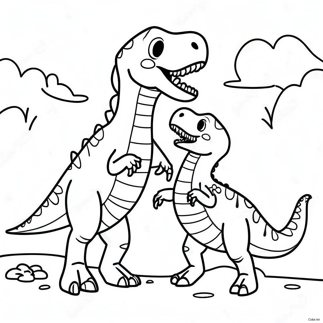 Spinosaurus Vs T Rex Epic Battle Coloring Page 41649 34557