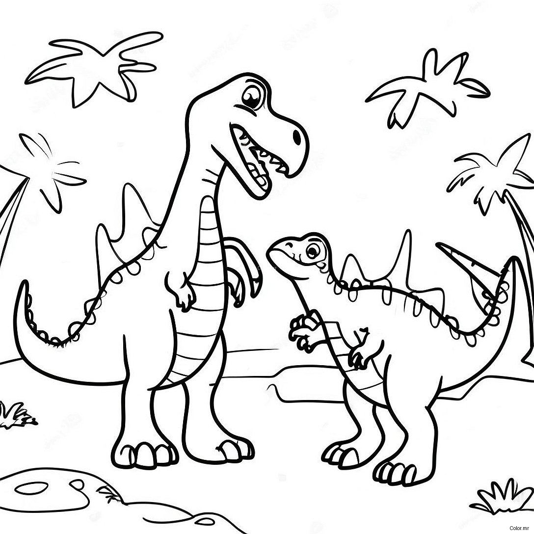 Spinosaurus Vs T Rex Epic Battle Coloring Page 41649 34560