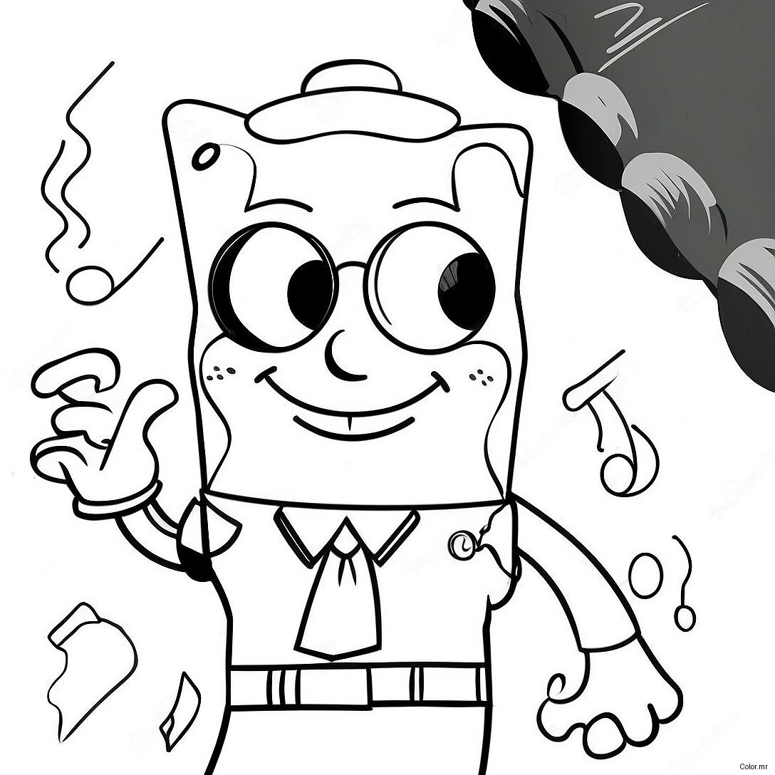 Spongebob In A Cool Gangster Outfit Coloring Page 42922 35742
