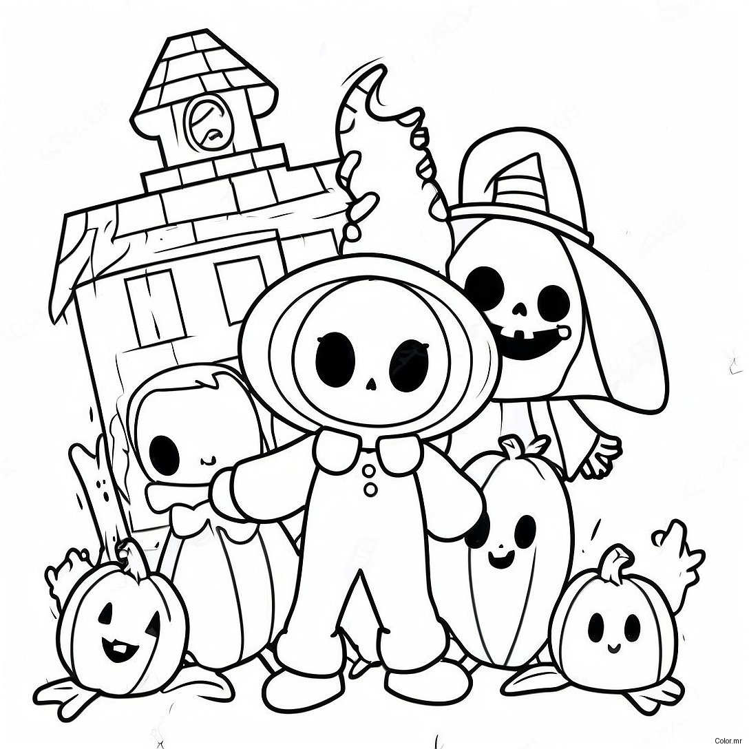 Spookiz Characters In A Haunted House Coloring Page 69014 56914