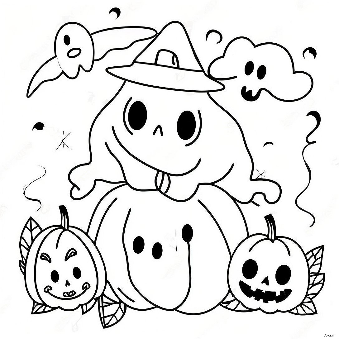 Spooky Aesthetic Halloween Decorations Coloring Page 17726 14867