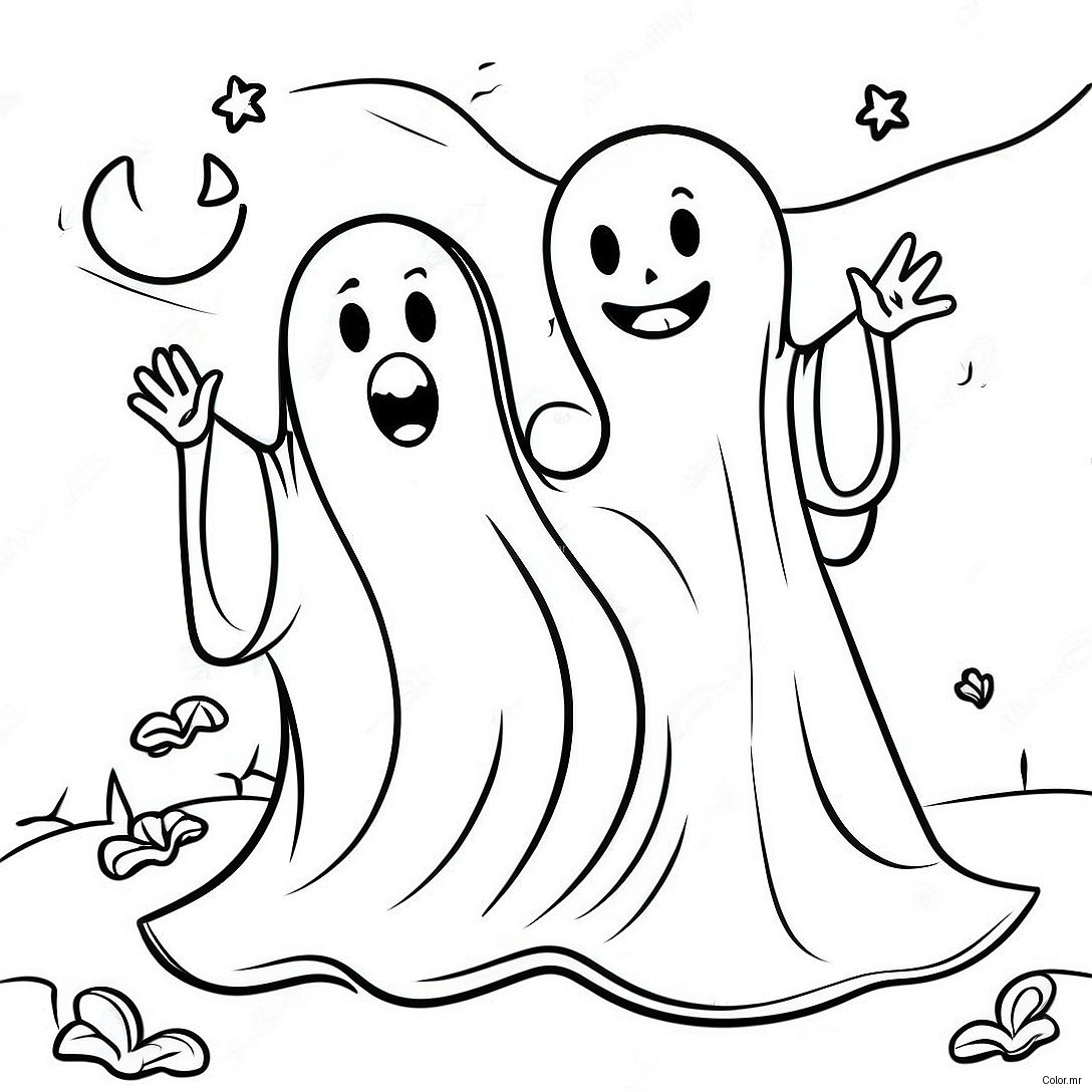 Spooky Ghosts Trick Or Treat Coloring Page 3139 2566