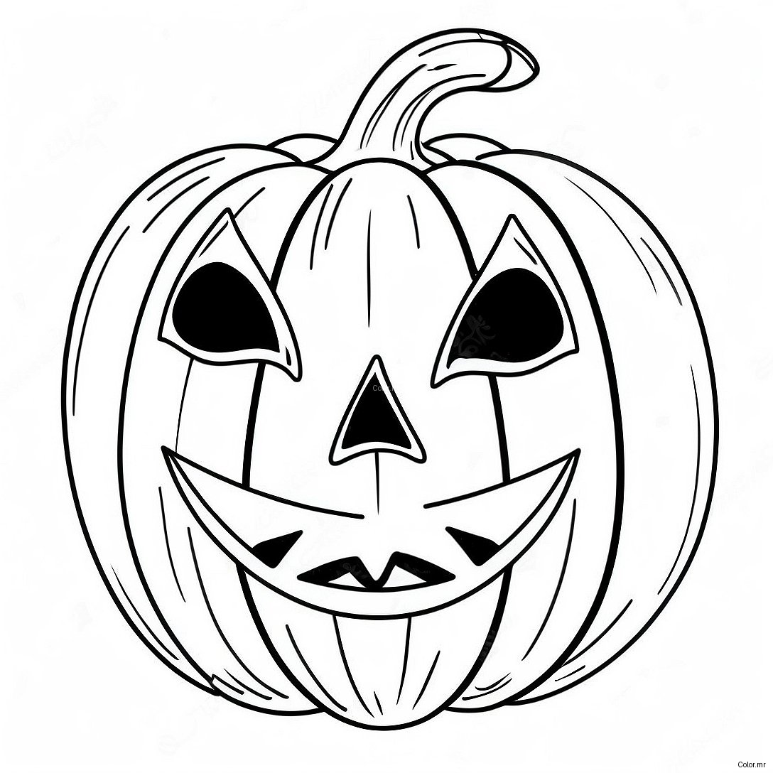 Spooky Pumpkin Halloween Mask Coloring Page 42481 35202