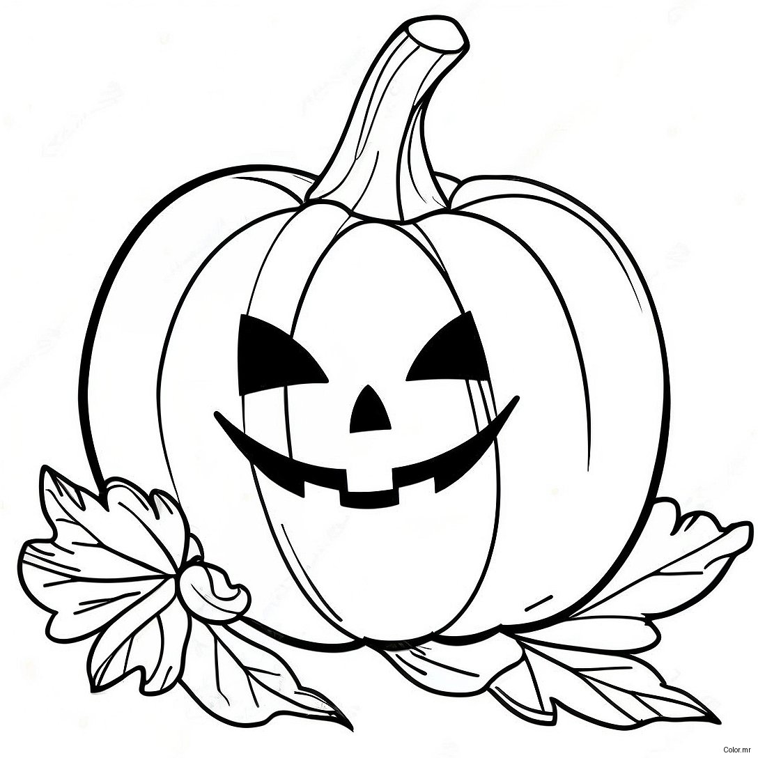 Spooky Pumpkin Halloween Mask Coloring Page 42481 35402