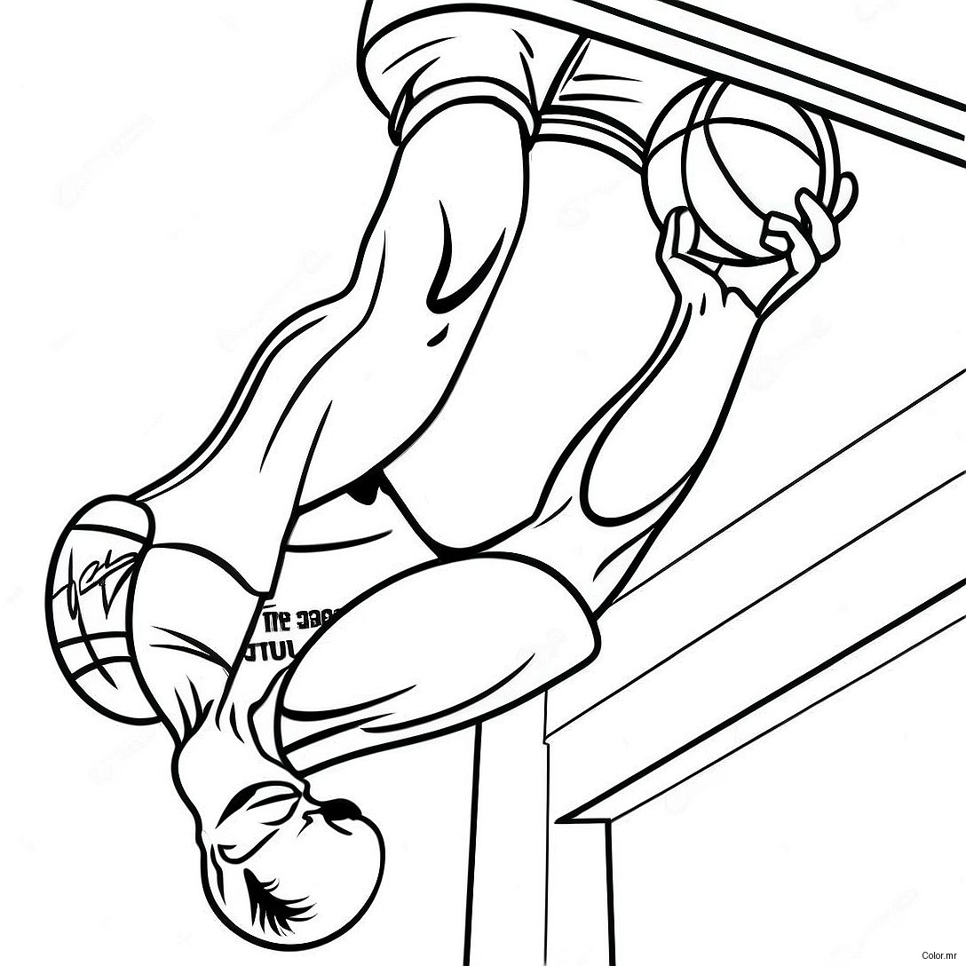 Spurs Basketball Player Dunking Coloring Page 52237 43466