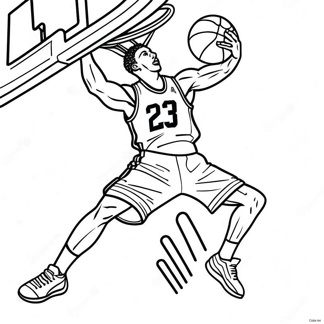 Spurs Basketball Player Dunking Coloring Page 52237 43468