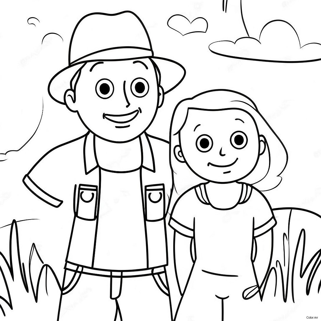 Steve And Maggie In A Fun Adventure Coloring Page 21913 20286