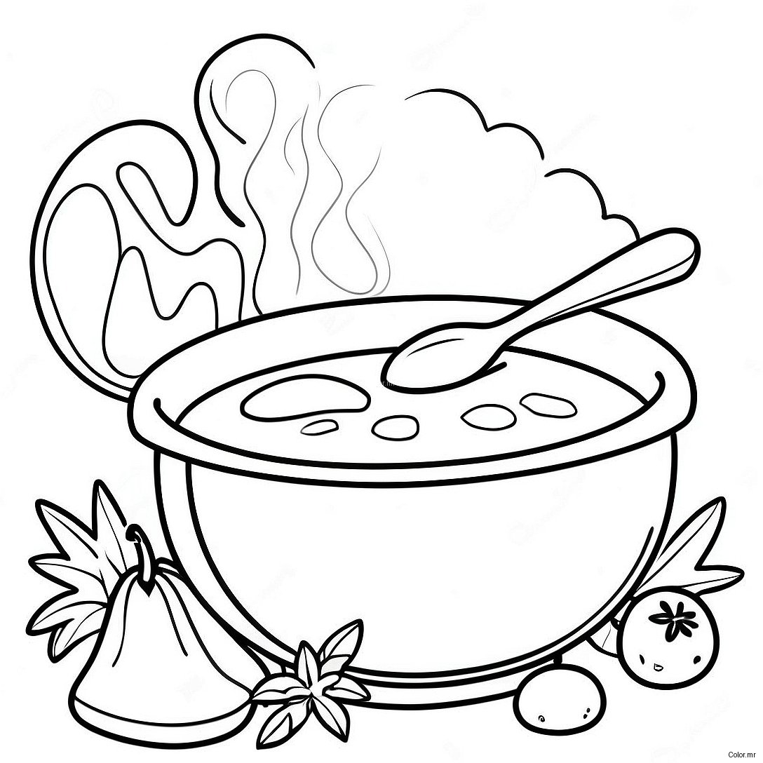 Stone Soup Story Scene Coloring Page 50744 42273
