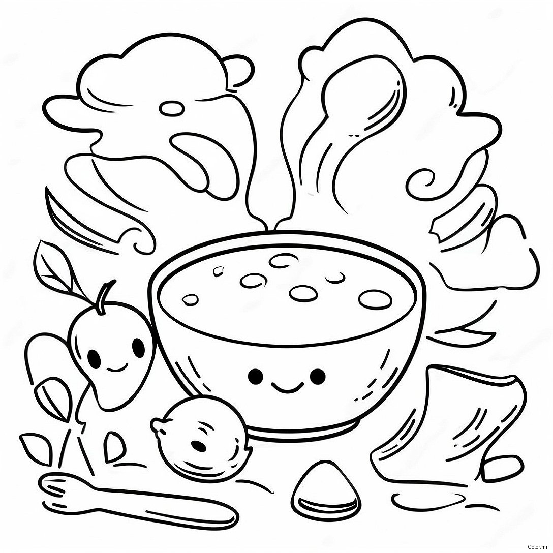 Stone Soup Story Scene Coloring Page 50744 42275