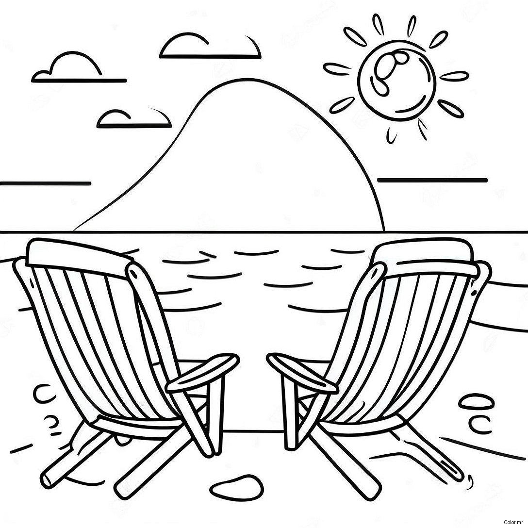 Sunny July Beach Scene Coloring Page 11538 9453