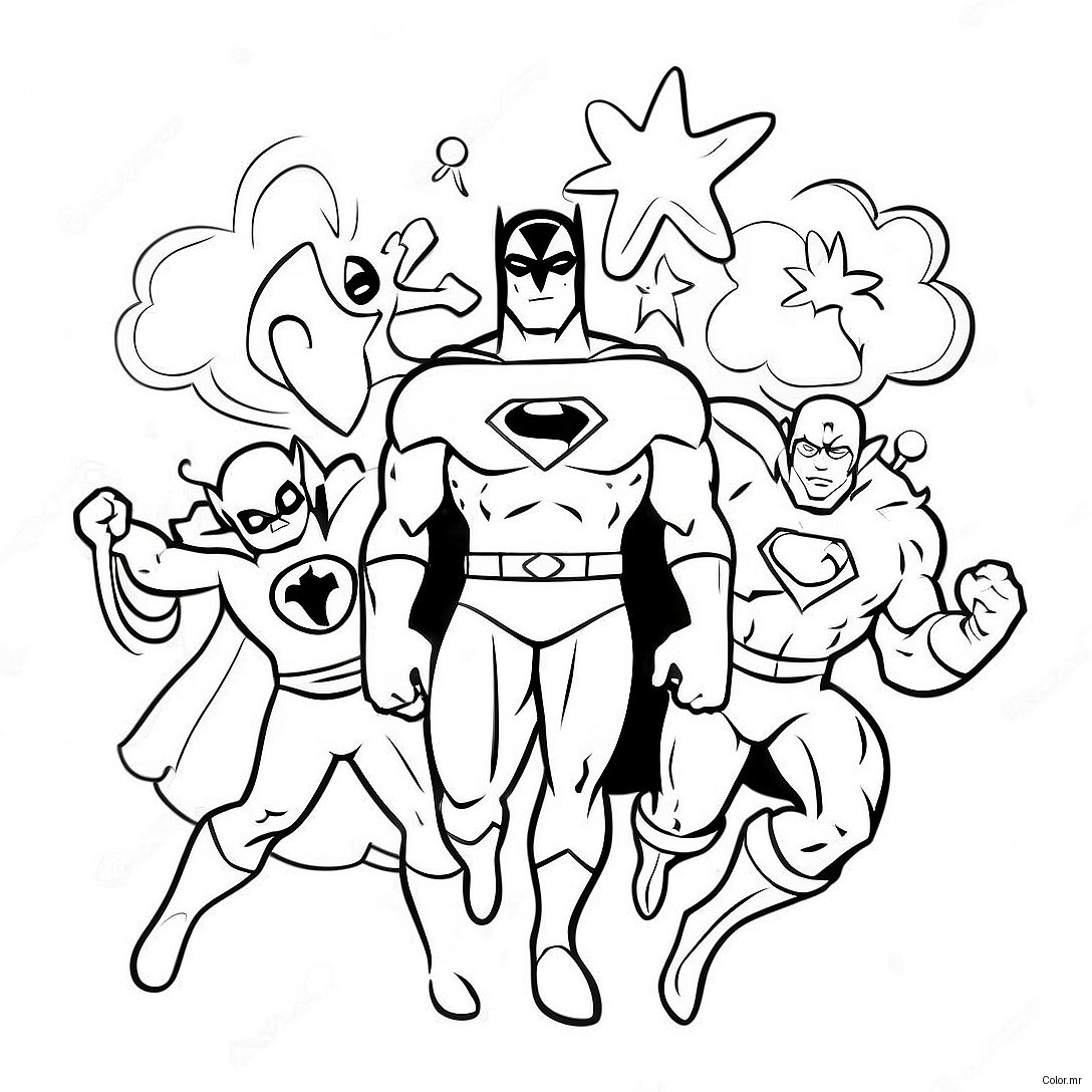 Superhero Birthday Celebration Coloring Page 58455 48558