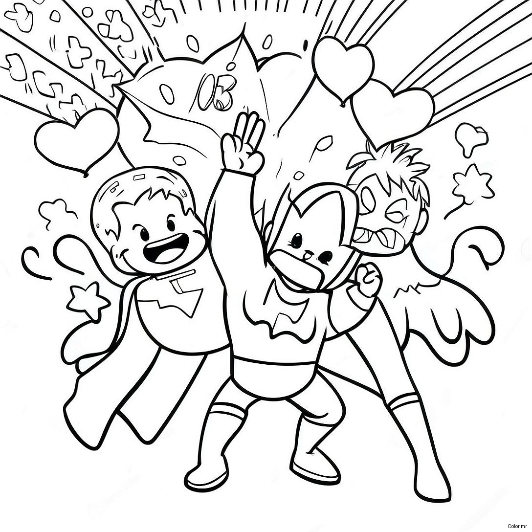 Superhero Birthday Celebration Coloring Page 58455 48560
