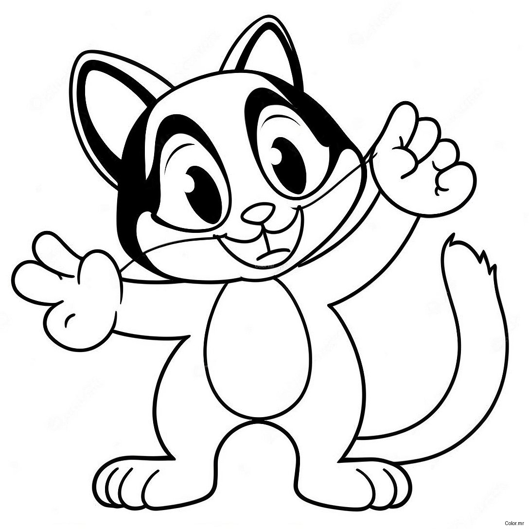 Sylvester The Cat In A Funny Pose Coloring Page 33772 17893