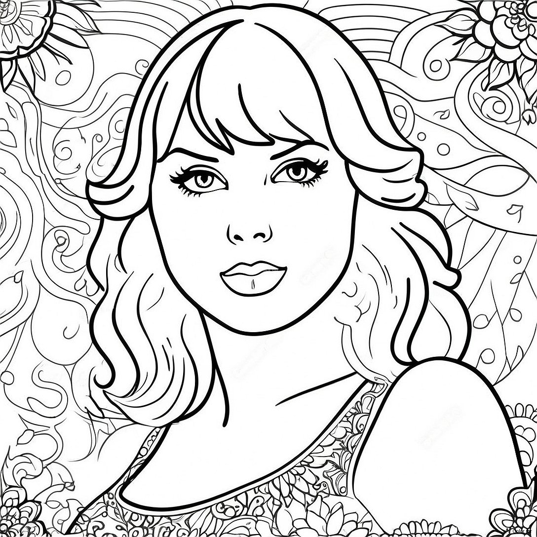 Taylor Swift Red Album Cover Coloring Page 19928 18591