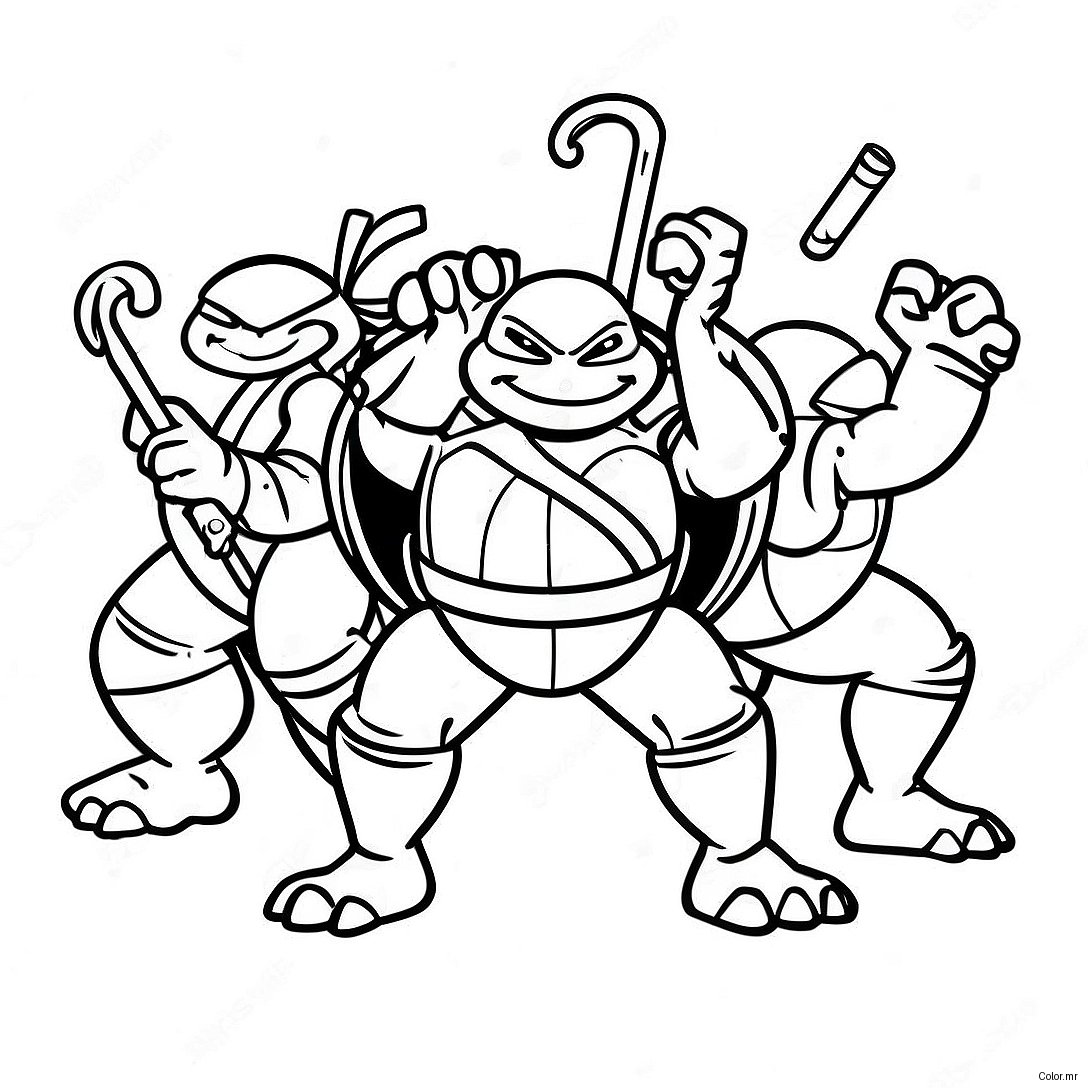Teenage Mutant Ninja Turtles Action Scene Coloring Page 56322 46817