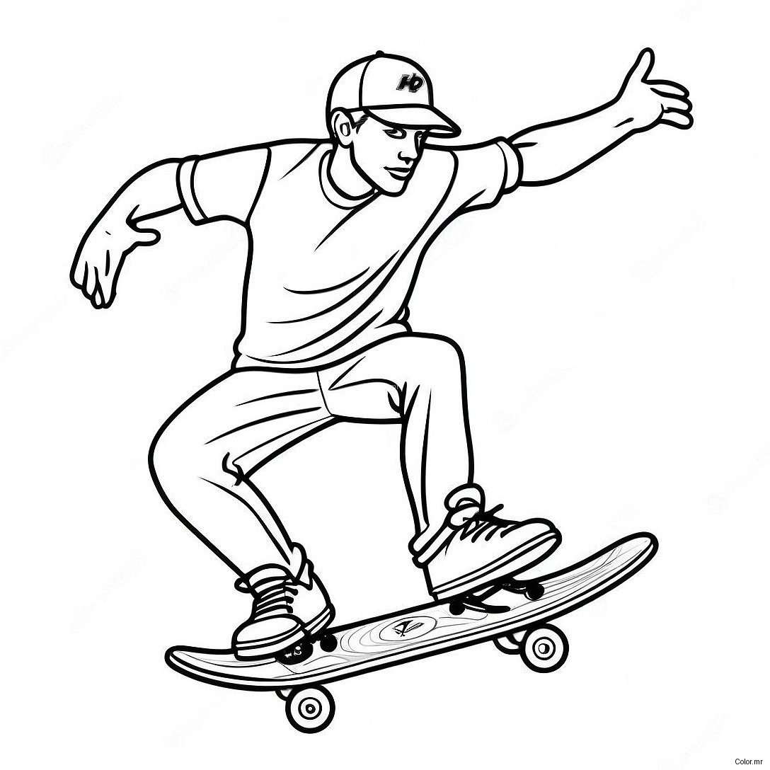Tony Hawk Performing A Skateboard Trick Coloring Page 41700 34598