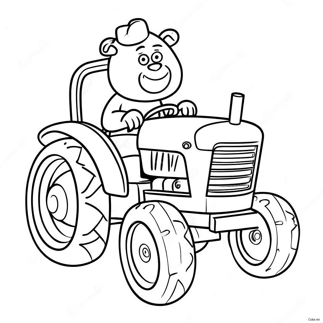 Tractor Ted Driving A Colorful Tractor Coloring Page 65511 54134