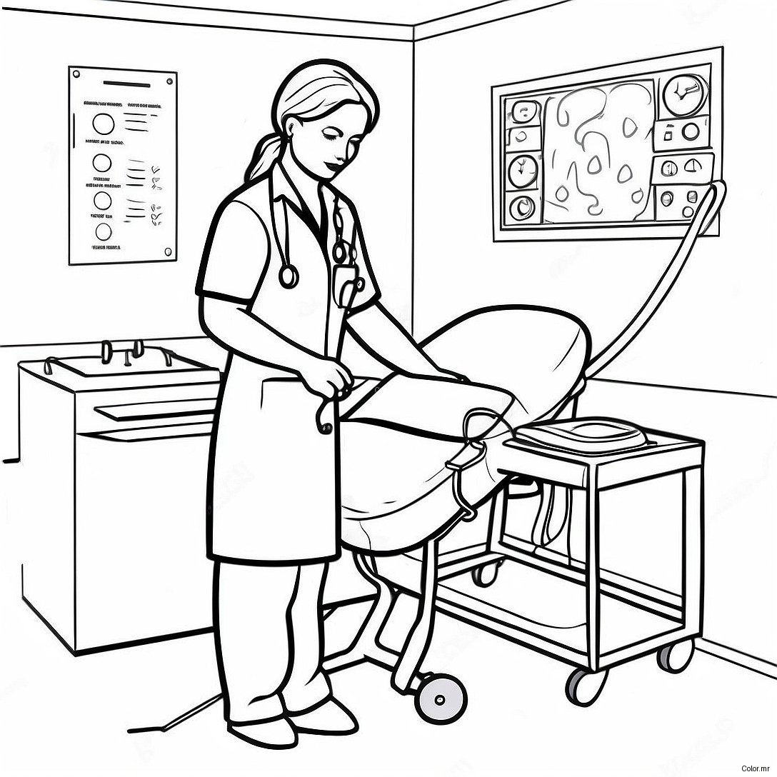 Vet Tech With Medical Equipment Coloring Page 56792 47197