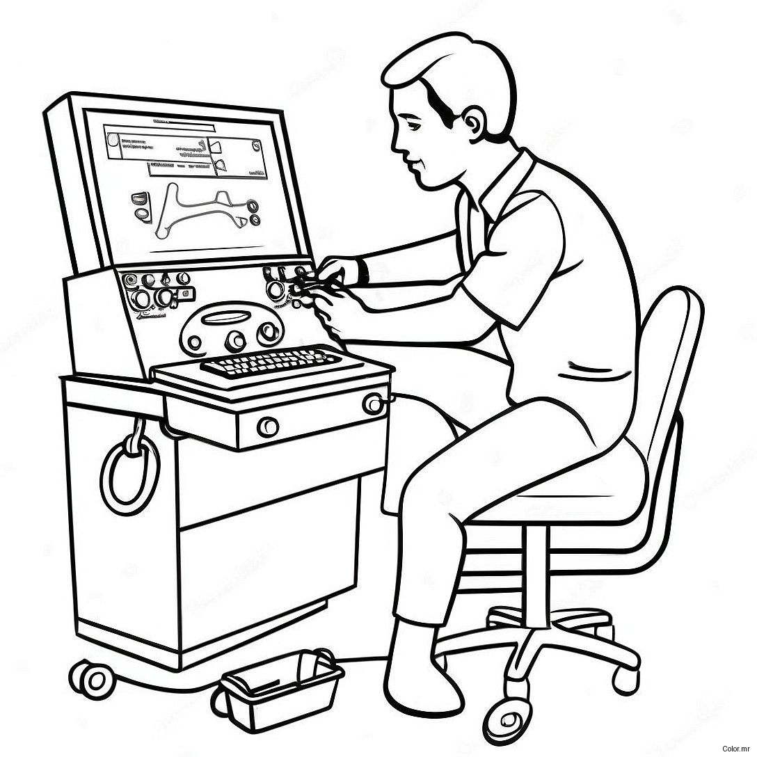 Vet Tech With Medical Equipment Coloring Page 56792 47198