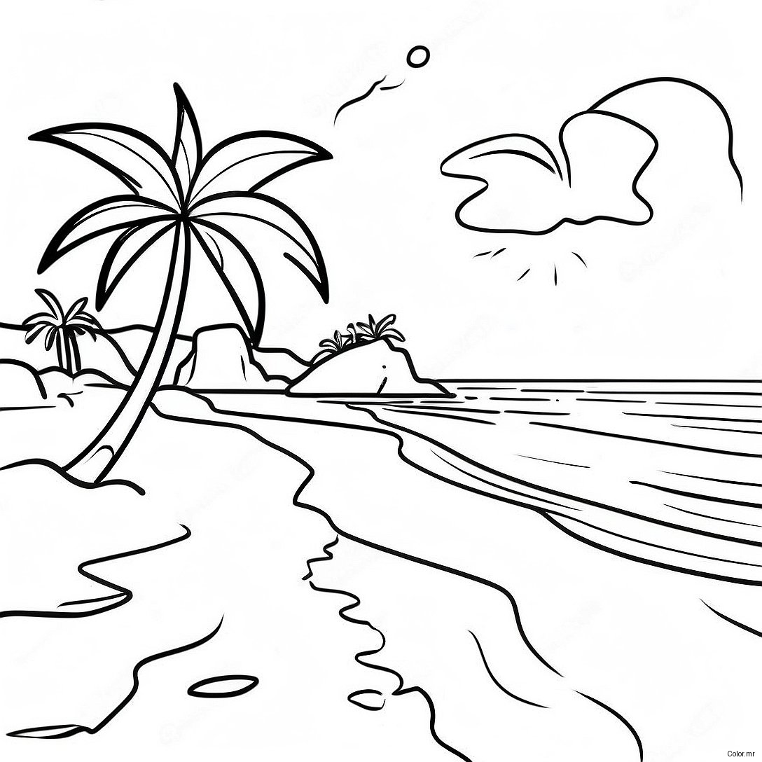 Vibrant Jamaica Beach Scene Coloring Page 19919 18585