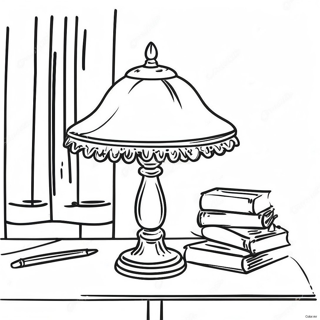 Vintage Table Lamp Coloring Page 47144 39224