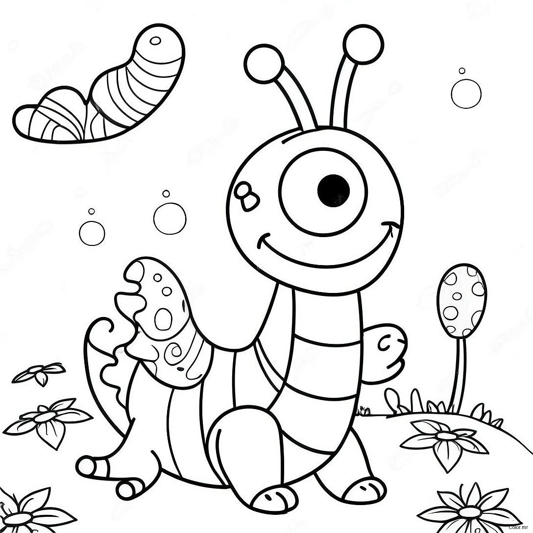 Whimsical Caterpillar In Wonderland Coloring Page 32340 16771