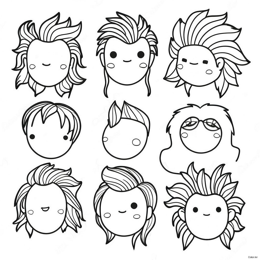 Wild And Wacky Hair Styles Coloring Page 65291 53956
