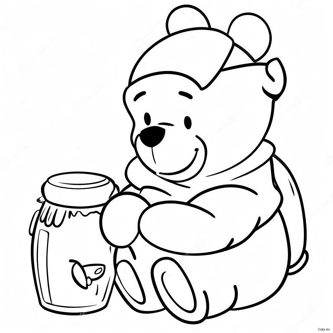 Winnie The Pooh Honey Pot Coloring Page 43602 36277