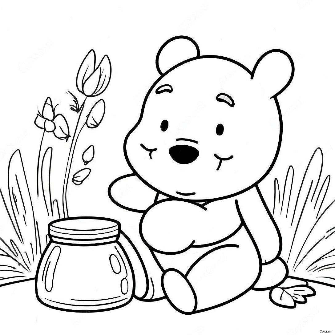 Winnie The Pooh Honey Pot Coloring Page 43602 36278