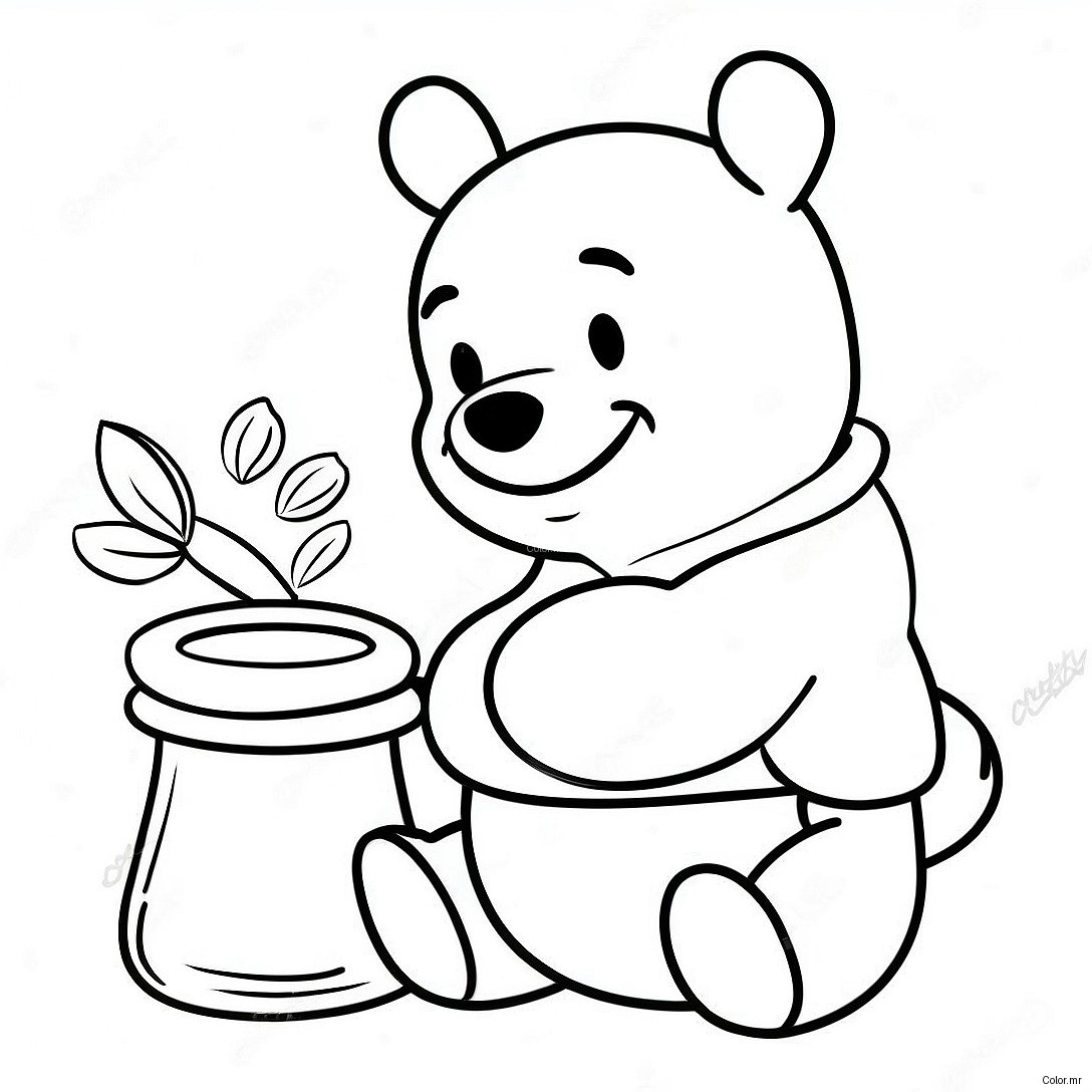 Winnie The Pooh Honey Pot Coloring Page 43602 36279