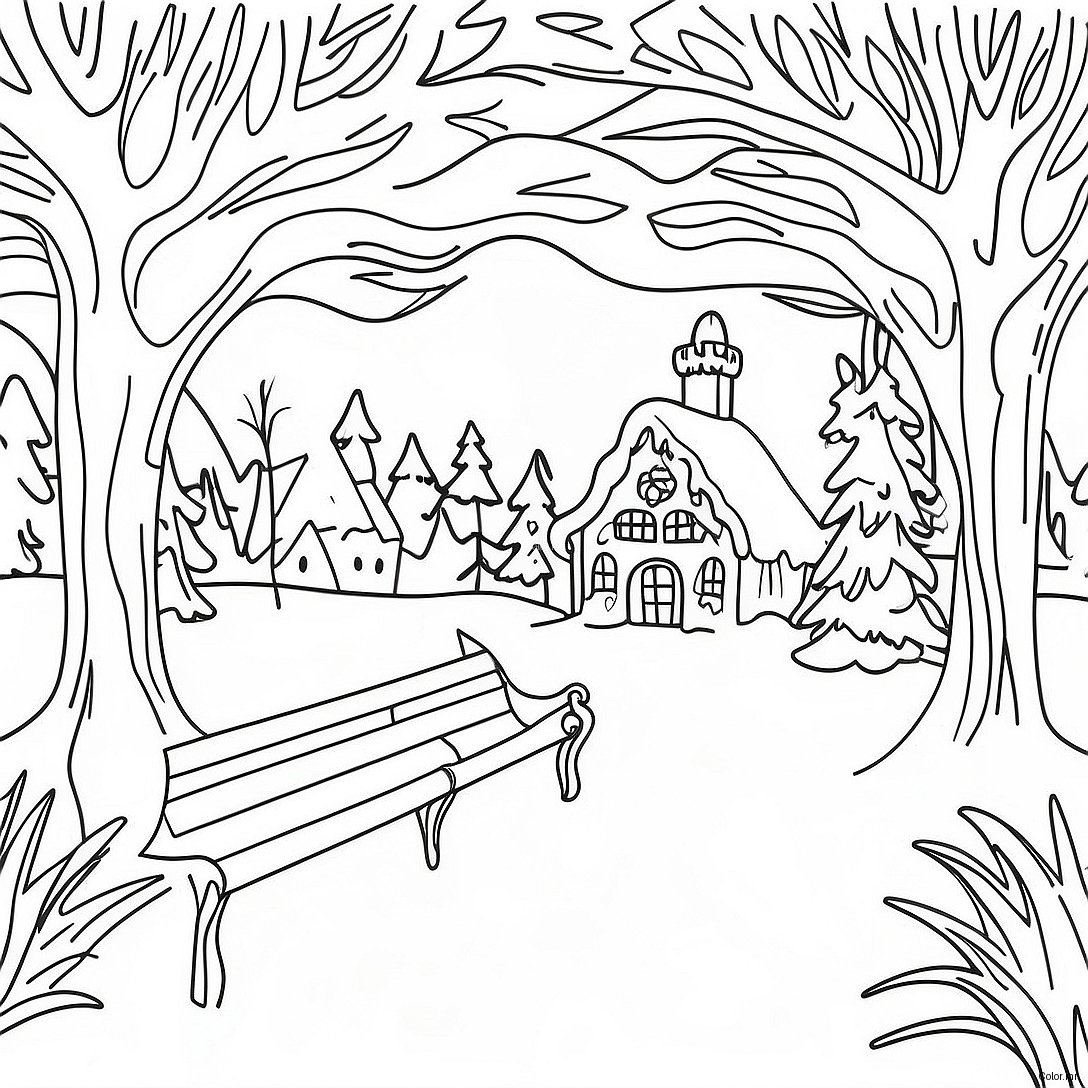 Winter Wonderland Adult Coloring Page 5392 4313