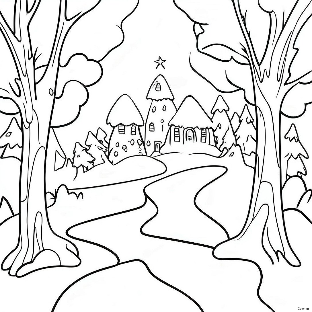 Winter Wonderland Adult Coloring Page 5392 4316