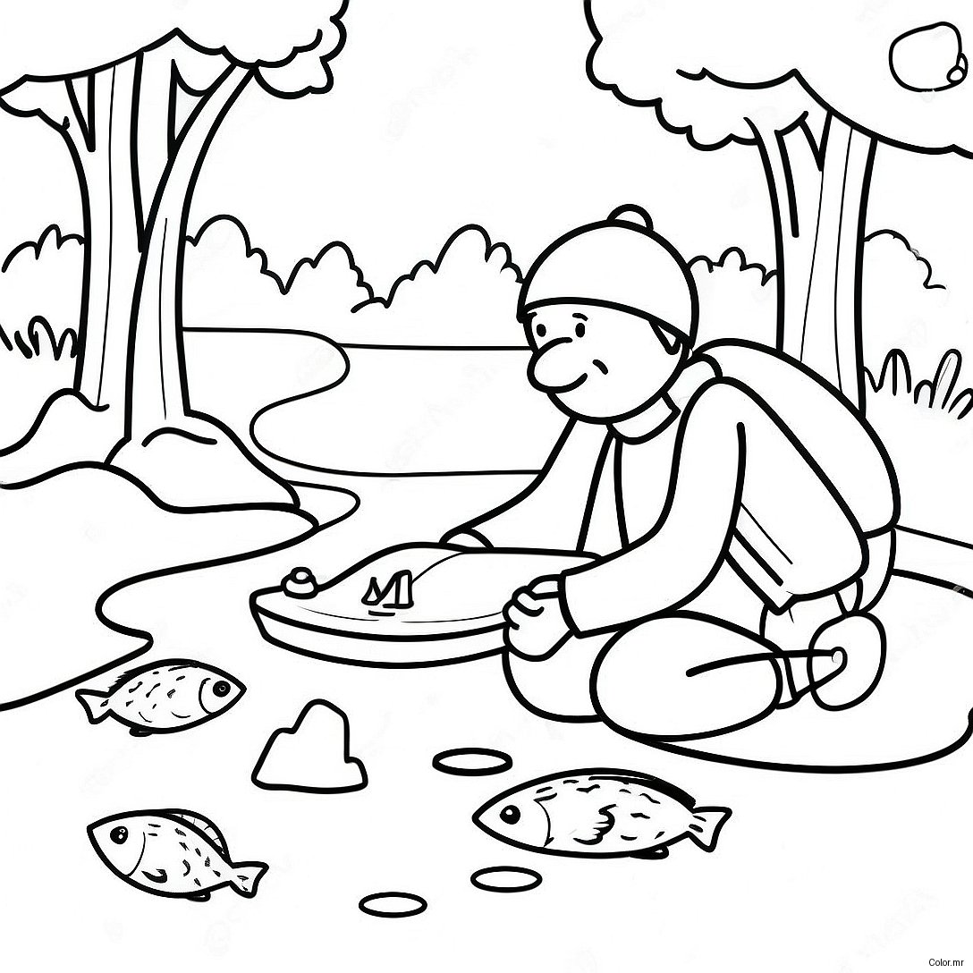 Winter Wonderland Ice Fishing Coloring Page 52617 43768